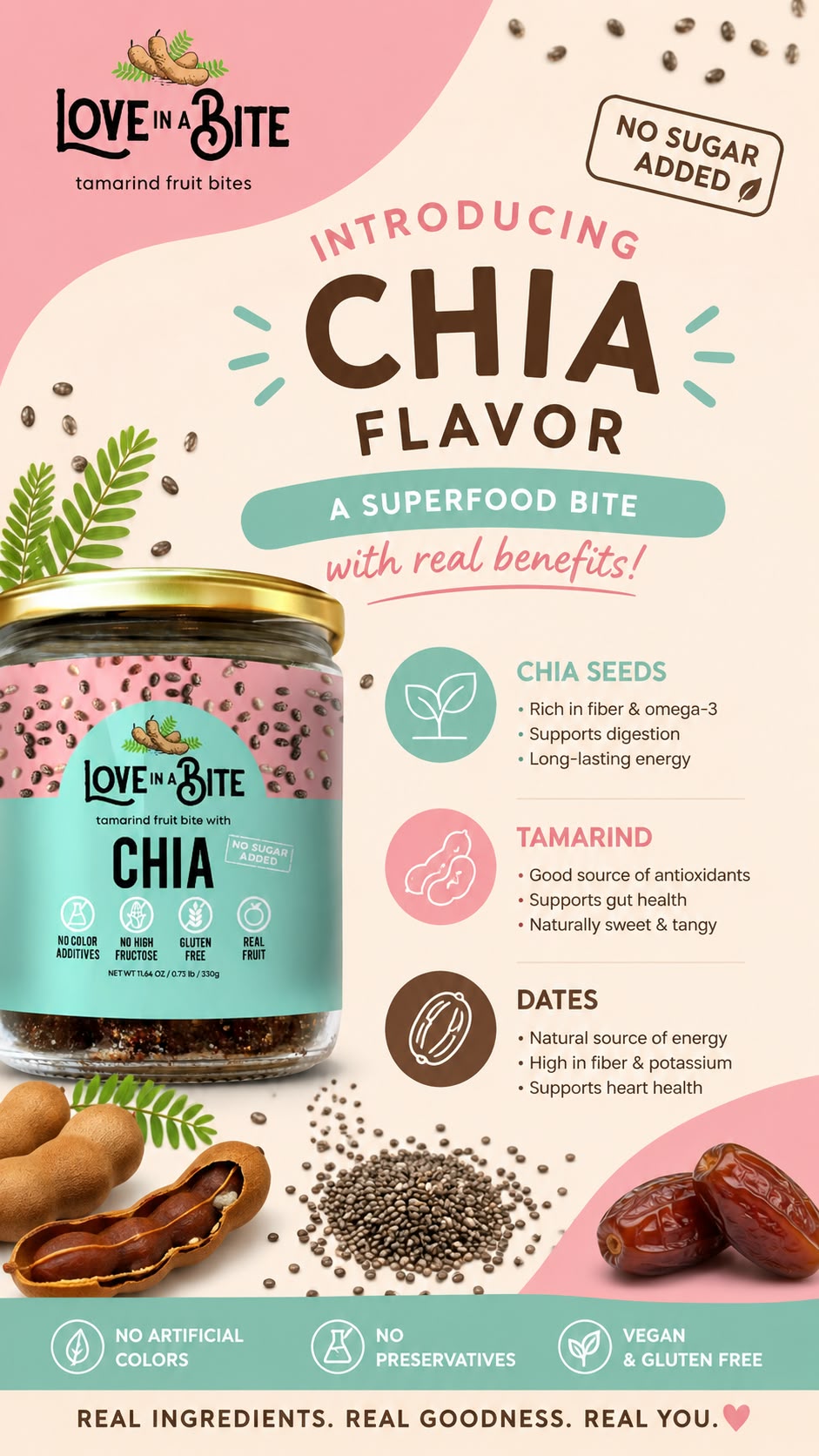 Tamarind Bites Chia 100gr